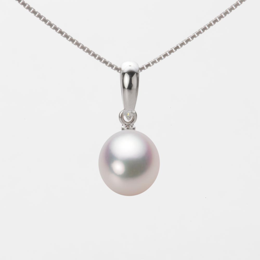 8.0mm アコヤ真珠ペンダント （ホワイトピンク・マリン）