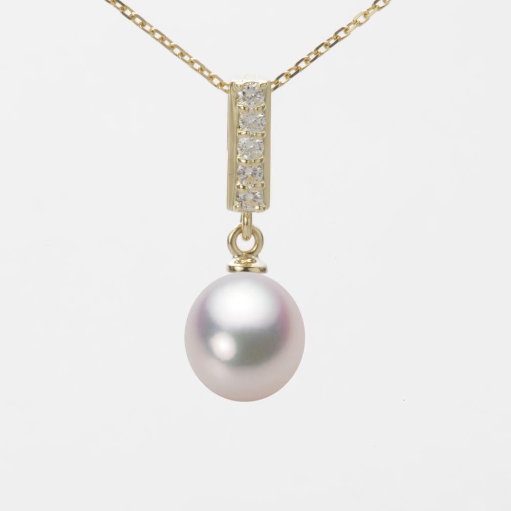 8.0mm アコヤ真珠ペンダント （ホワイトピンク・マリン）