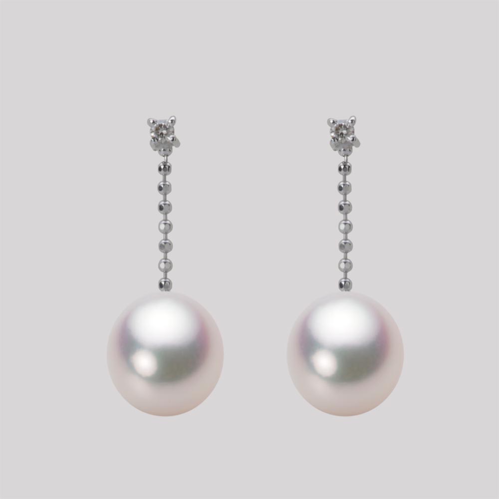 8.0mm アコヤ真珠ピアス （ホワイトピンク・マリン）