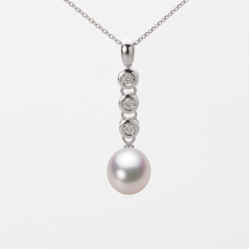 8.0mm アコヤ真珠ペンダント （ホワイトピンク・マリン）