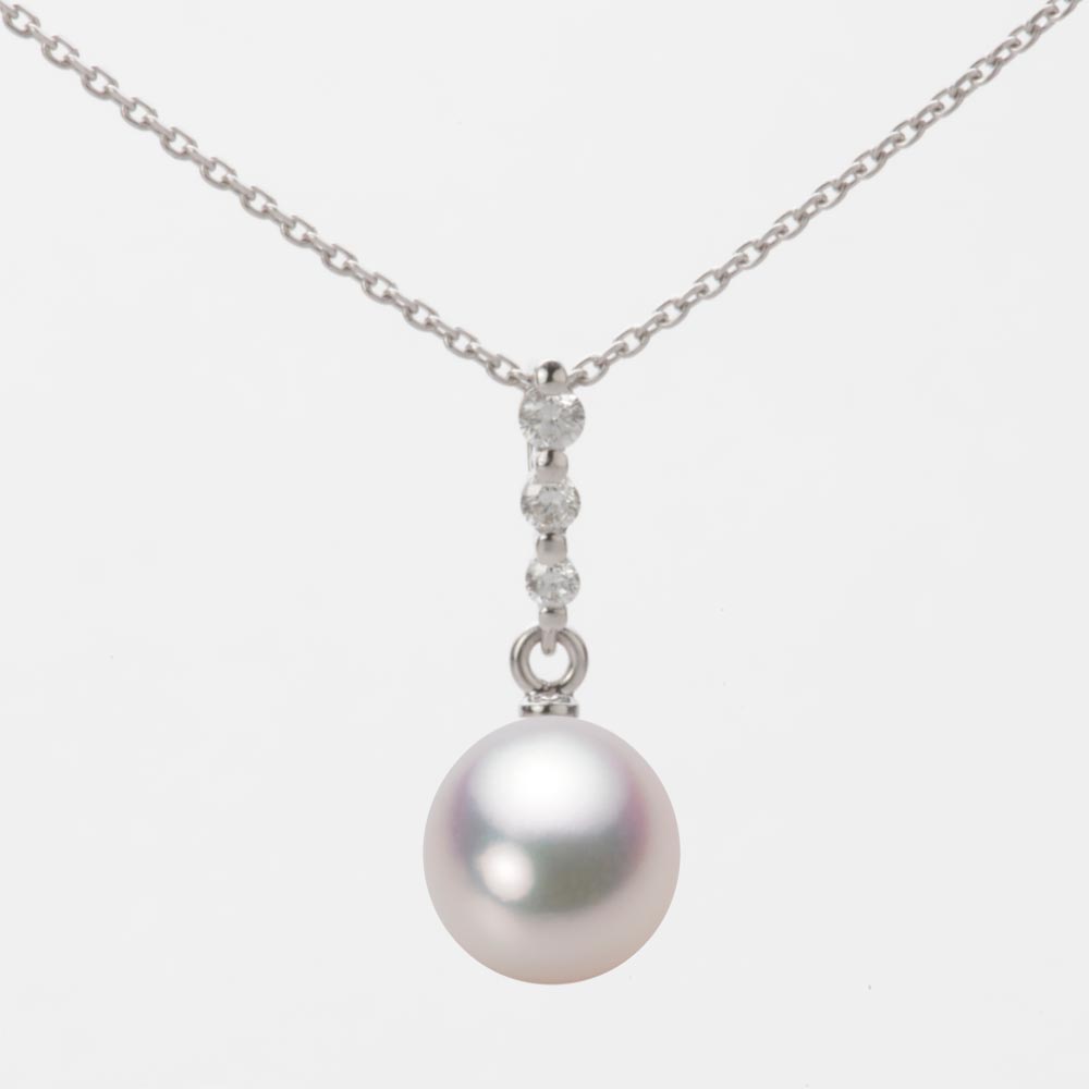 8.0mm アコヤ真珠ペンダント （ホワイトピンク・マリン）