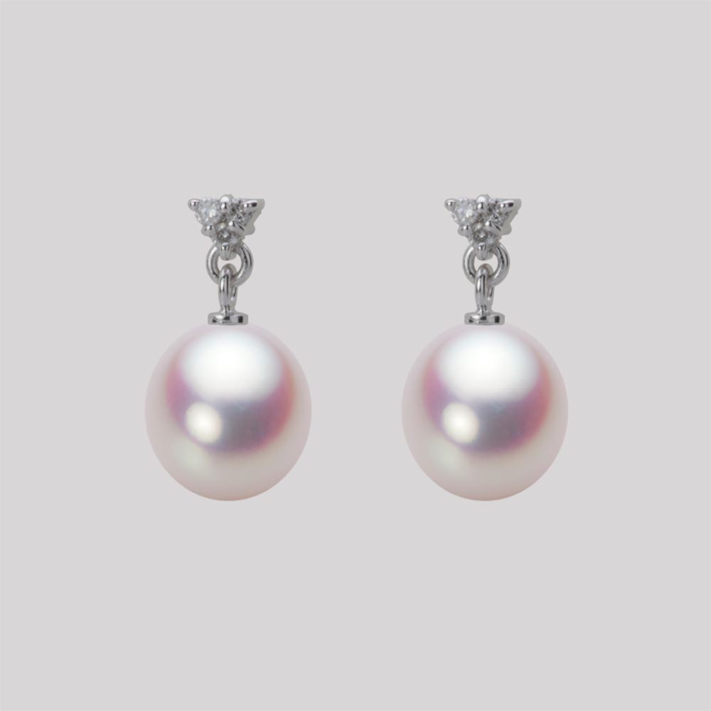 8.0mm アコヤ真珠ピアス （ホワイトピンク・ロゼ）