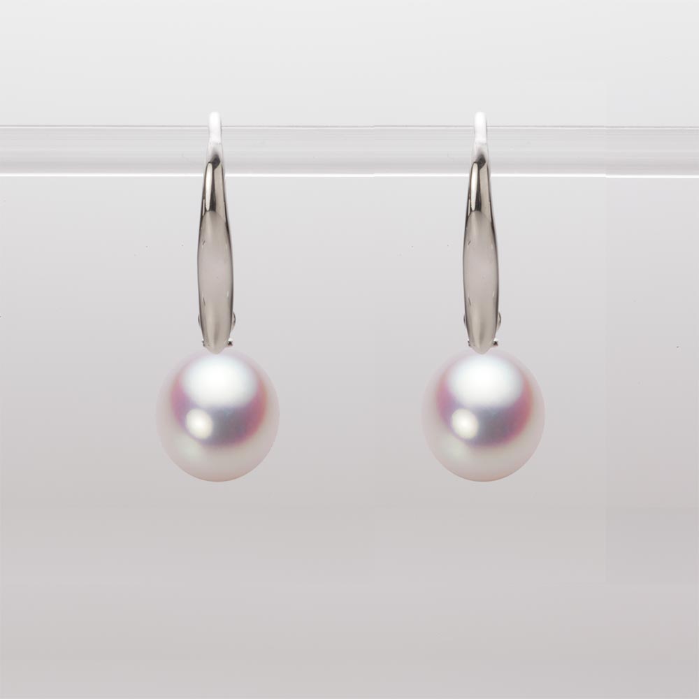 8.0mm アコヤ真珠ピアス （ホワイトピンク・ロゼ）