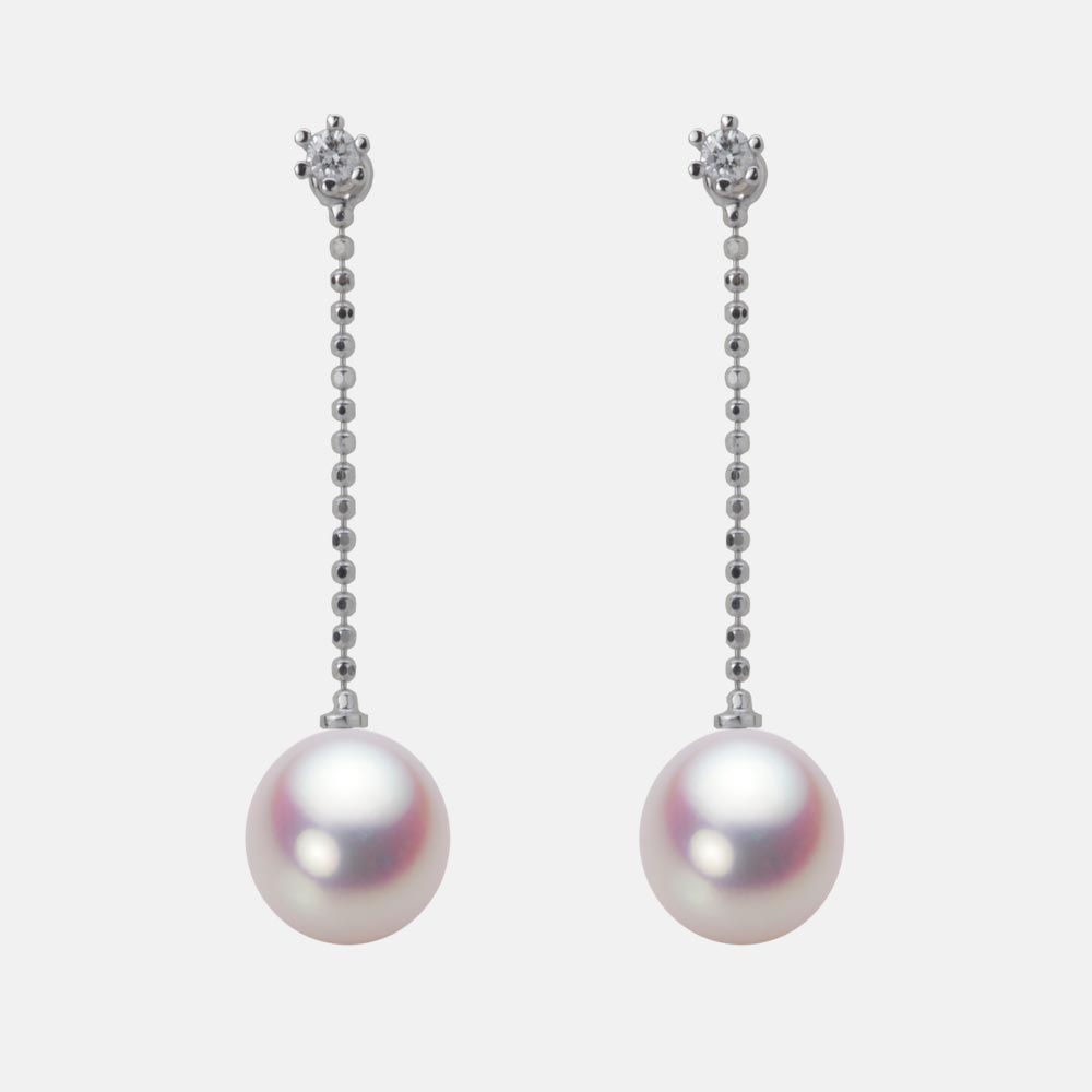 8.0mm アコヤ真珠ピアス （ホワイトピンク・ロゼ）