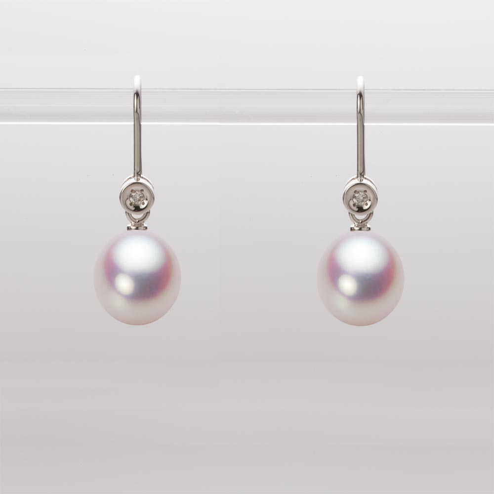 8.0mm アコヤ真珠ピアス （ホワイトピンク・ロゼ）