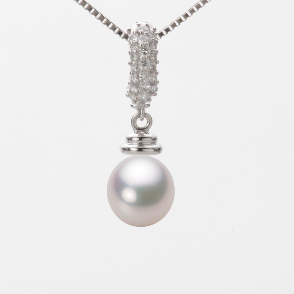 8.0mm アコヤ真珠ペンダント （ホワイトピンク・マリン）