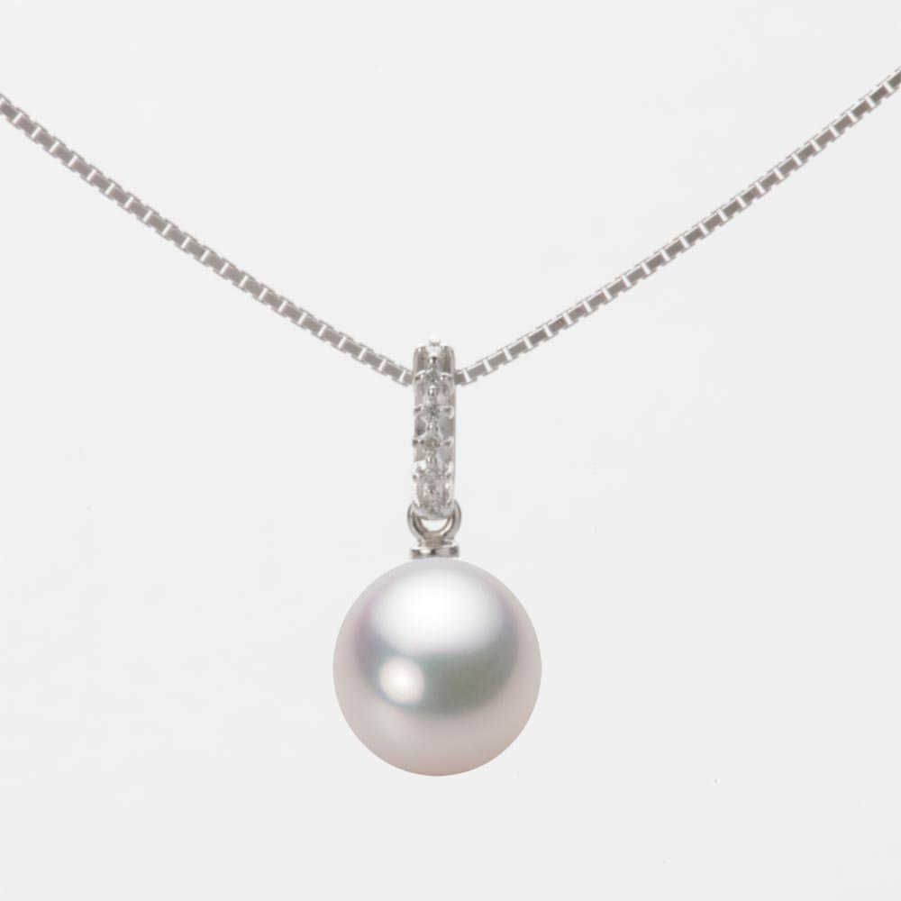 8.0mm アコヤ真珠ペンダント （ホワイトピンク・マリン）