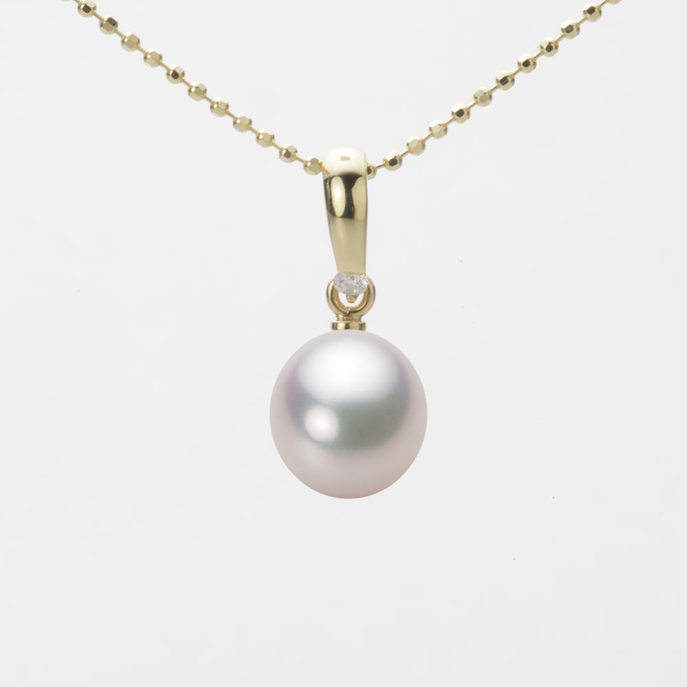 8.0mm アコヤ真珠ペンダント （ホワイトピンク・マリン）