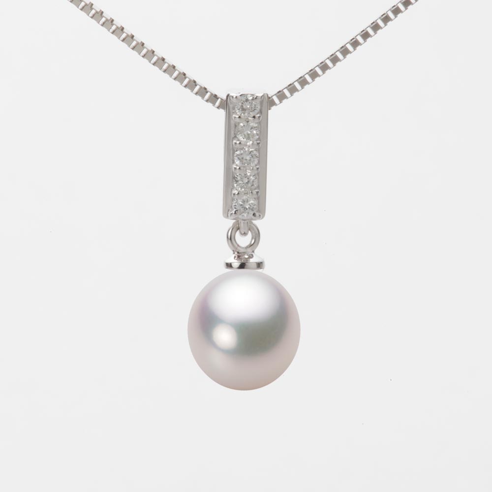 8.0mm アコヤ真珠ペンダント （ホワイトピンク・マリン）