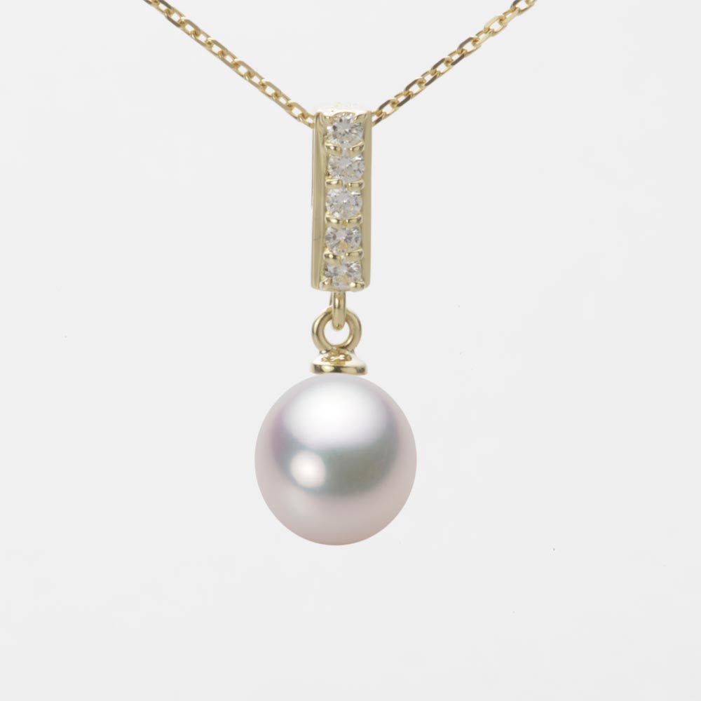 8.0mm アコヤ真珠ペンダント （ホワイトピンク・マリン）