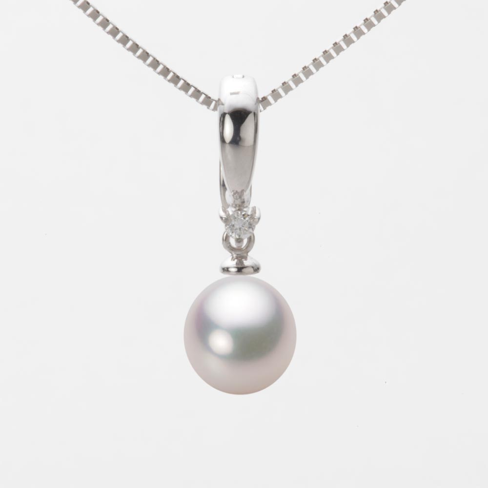 8.0mm アコヤ真珠ペンダント （ホワイトピンク・マリン）
