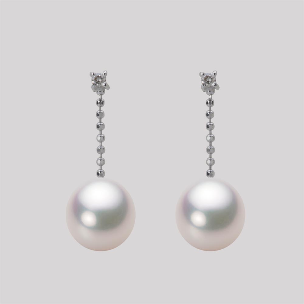 8.0mm アコヤ真珠ピアス （ホワイトピンク・マリン）