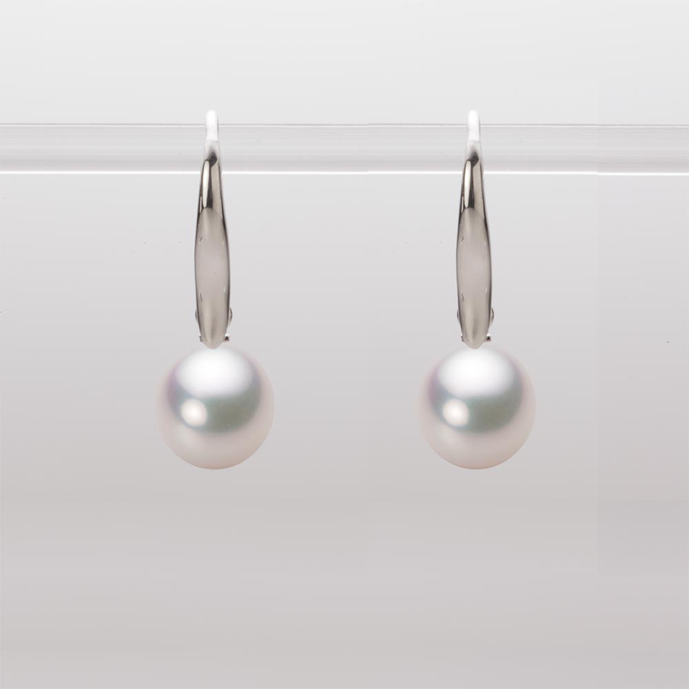 8.0mm アコヤ真珠ピアス （ホワイトピンク・マリン）