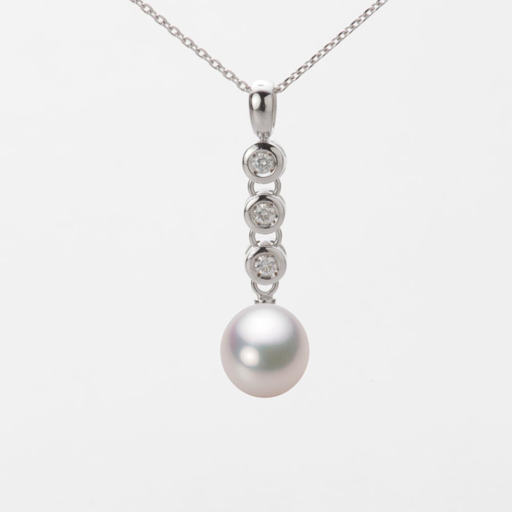 8.0mm アコヤ真珠ペンダント （ホワイトピンク・マリン）