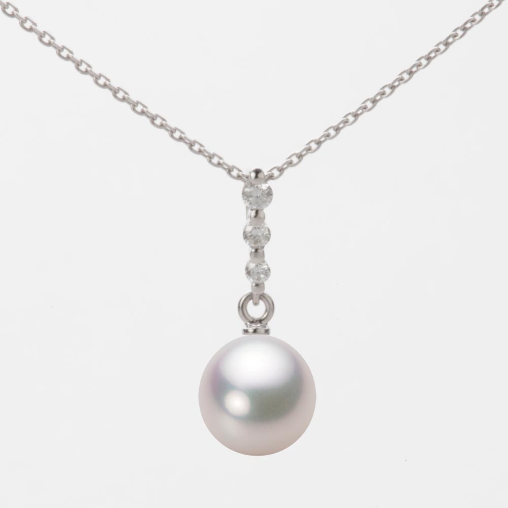 8.0mm アコヤ真珠ペンダント （ホワイトピンク・マリン）
