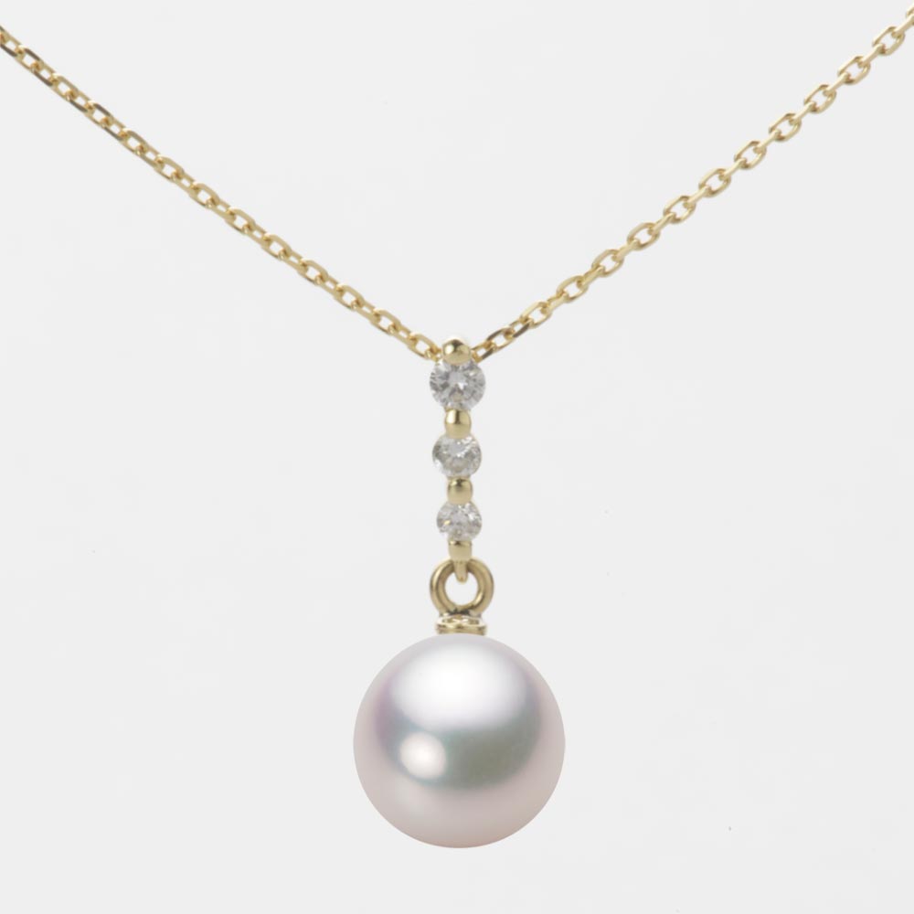 8.0mm アコヤ真珠ペンダント （ホワイトピンク・マリン）