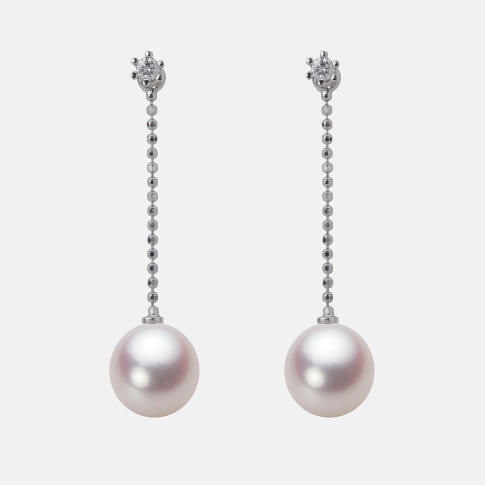 8.0mm アコヤ真珠ピアス （ホワイトピンク・ロゼ）