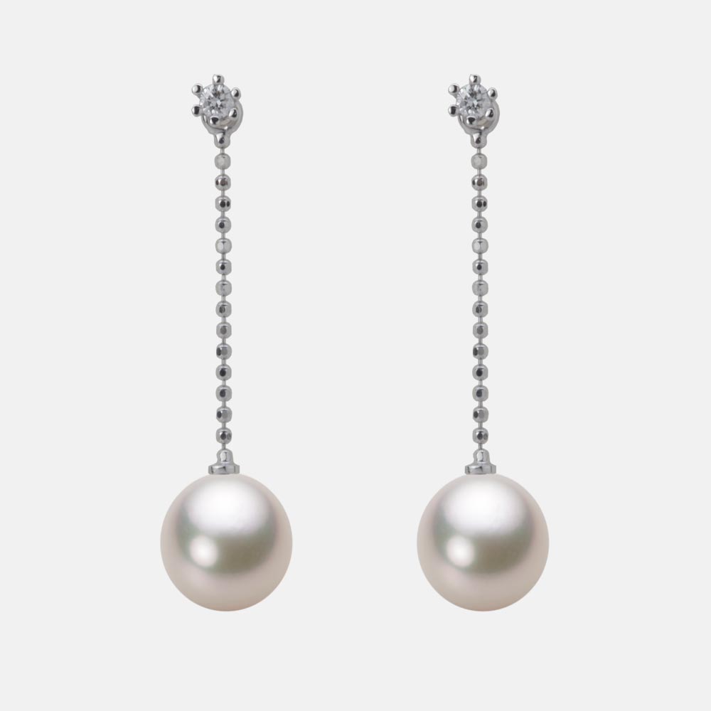 8.0mm アコヤ真珠ピアス （シャンパンホワイト）