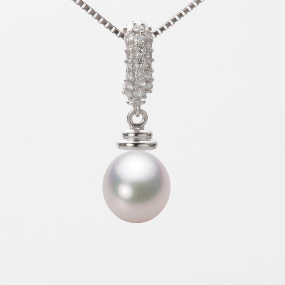 8.0mm アコヤ真珠ペンダント （ホワイトピンク・マリン）