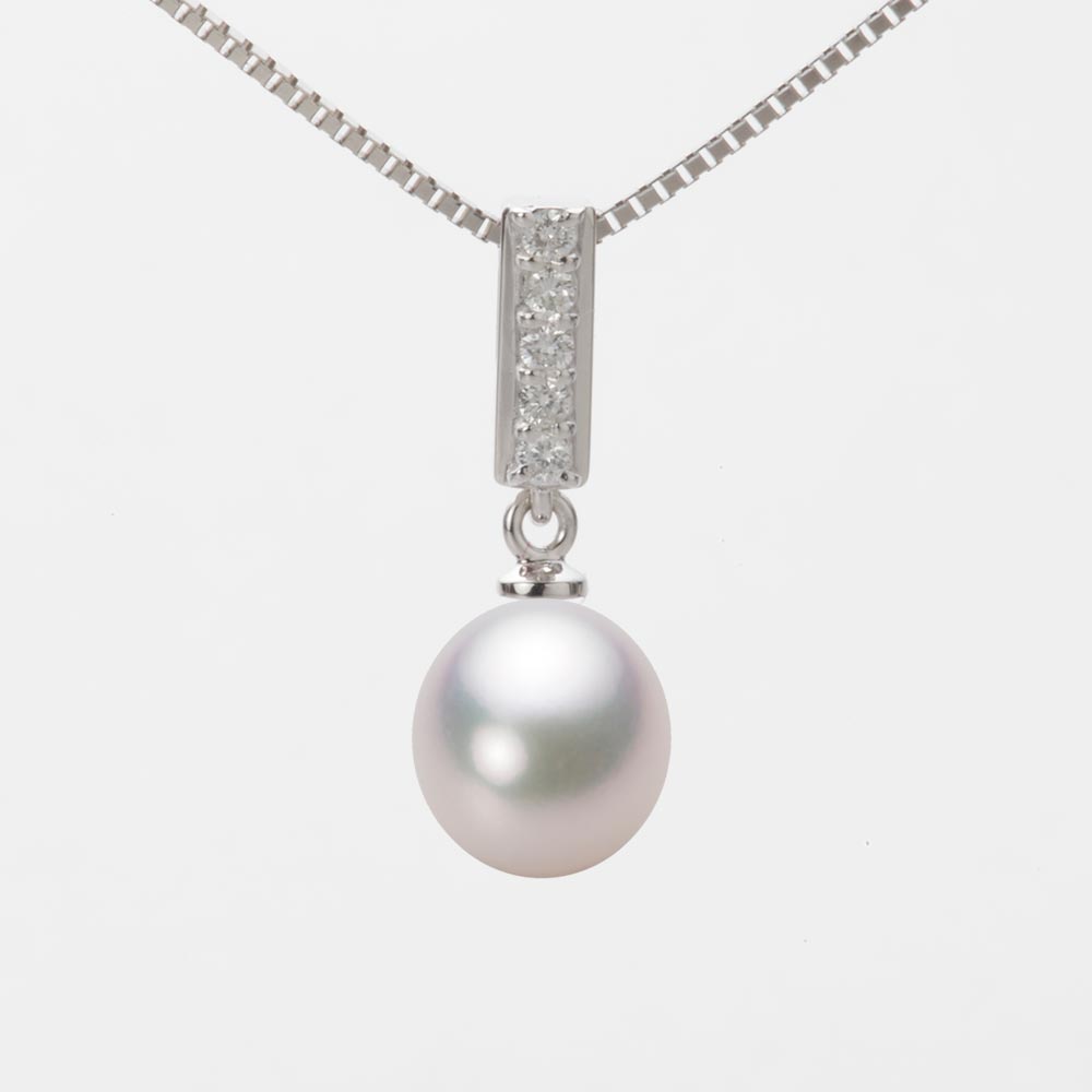 8.0mm アコヤ真珠ペンダント （ホワイトピンク・マリン）