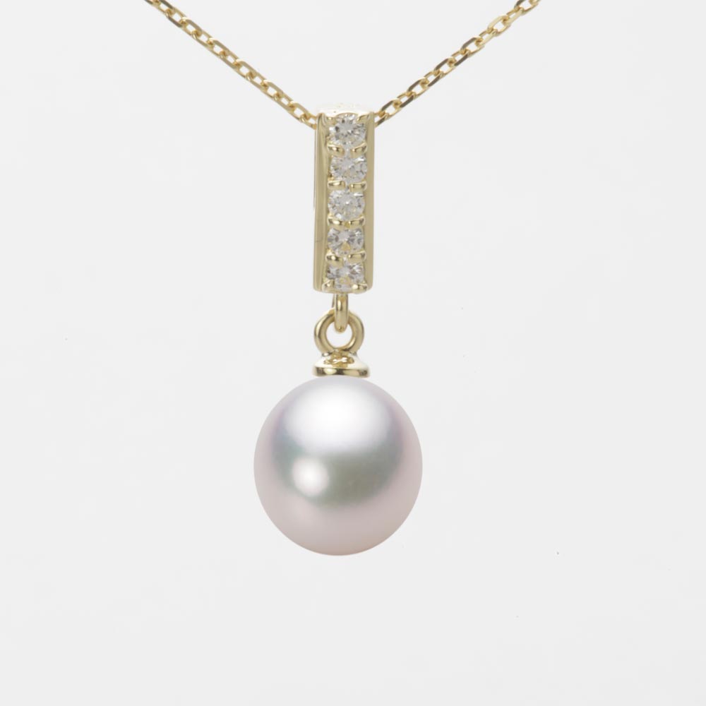 8.0mm アコヤ真珠ペンダント （ホワイトピンク・マリン）