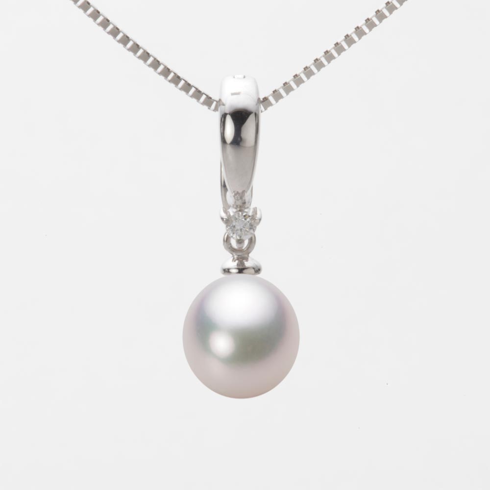 8.0mm アコヤ真珠ペンダント （ホワイトピンク・マリン）