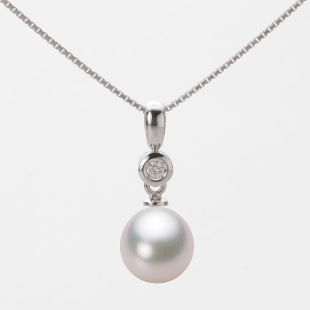 8.0mm アコヤ真珠ペンダント （ホワイトピンク・マリン）
