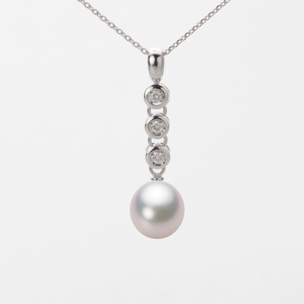 8.0mm アコヤ真珠ペンダント （ホワイトピンク・マリン）