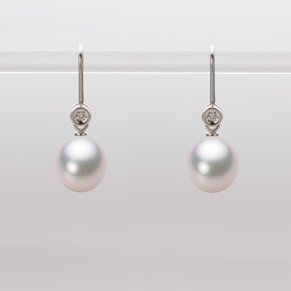 8.0mm アコヤ真珠ピアス （ホワイトピンク・マリン）