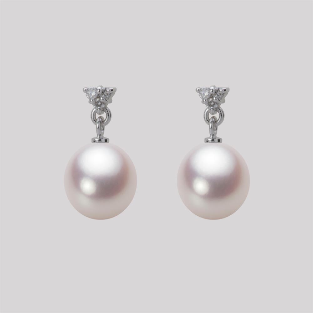 8.0mm アコヤ真珠ピアス （ホワイトピンク・ロゼ）