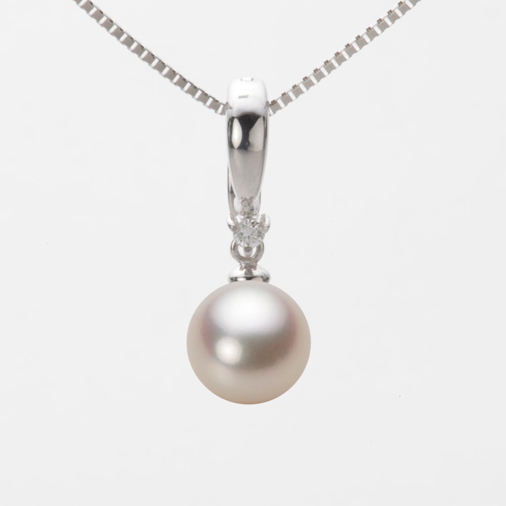 8.0mmアコヤ真珠ペンダント（シャンパンゴールド）