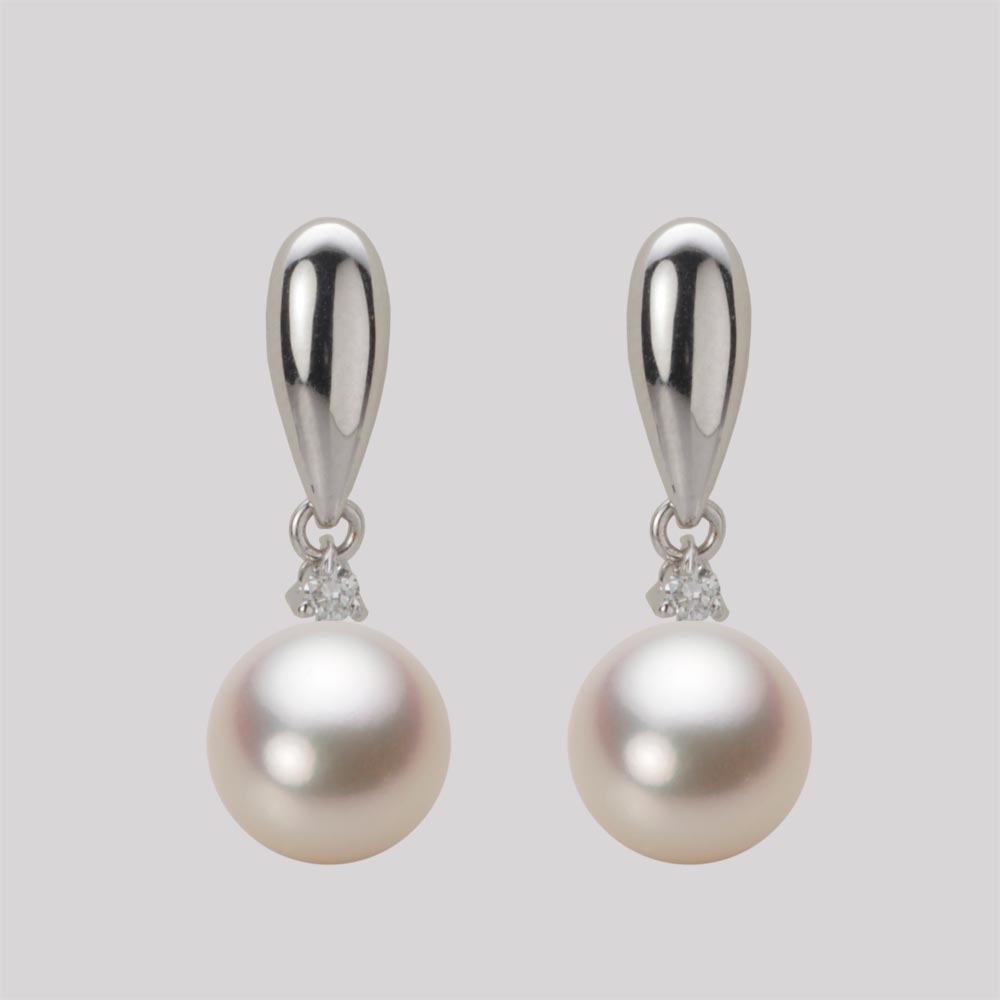 8.0mmアコヤ真珠ピアス（シャンパンゴールド）