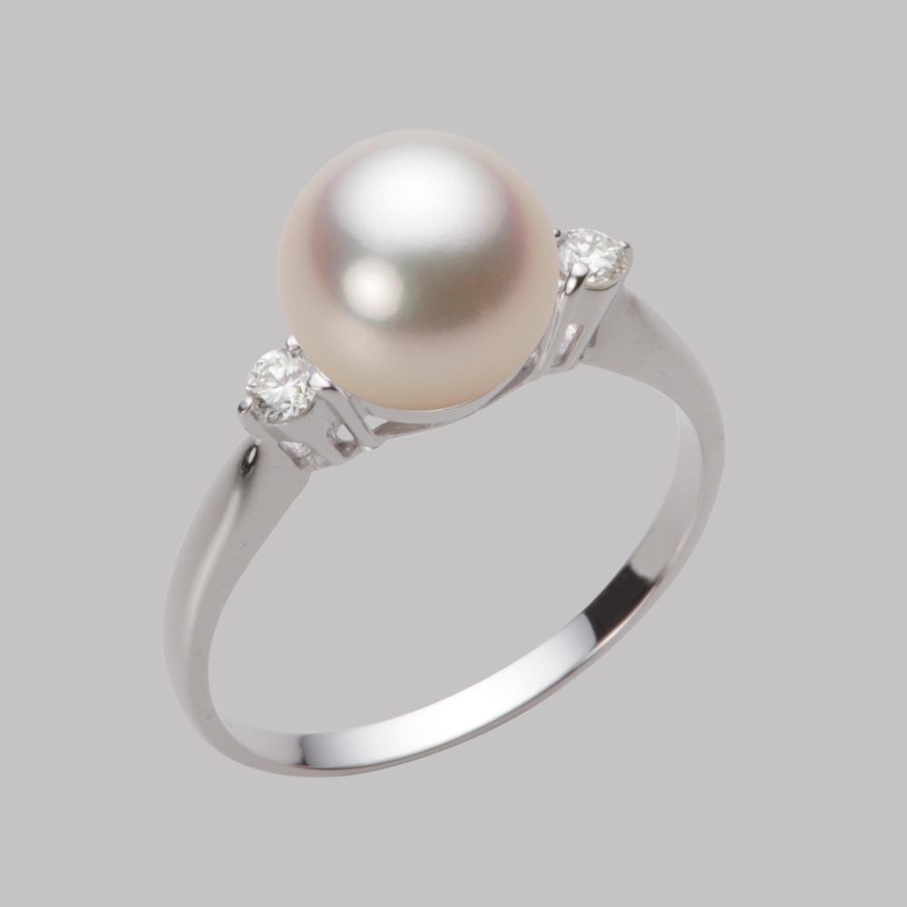 8.0mmアコヤ真珠リング（シャンパンゴールド）