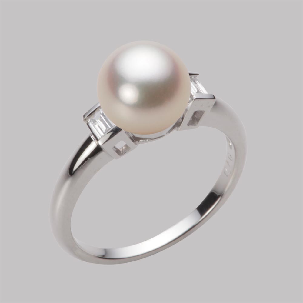 8.0mmアコヤ真珠リング（シャンパンゴールド）