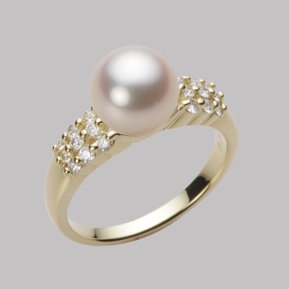 8.0mmアコヤ真珠リング（シャンパンゴールド）