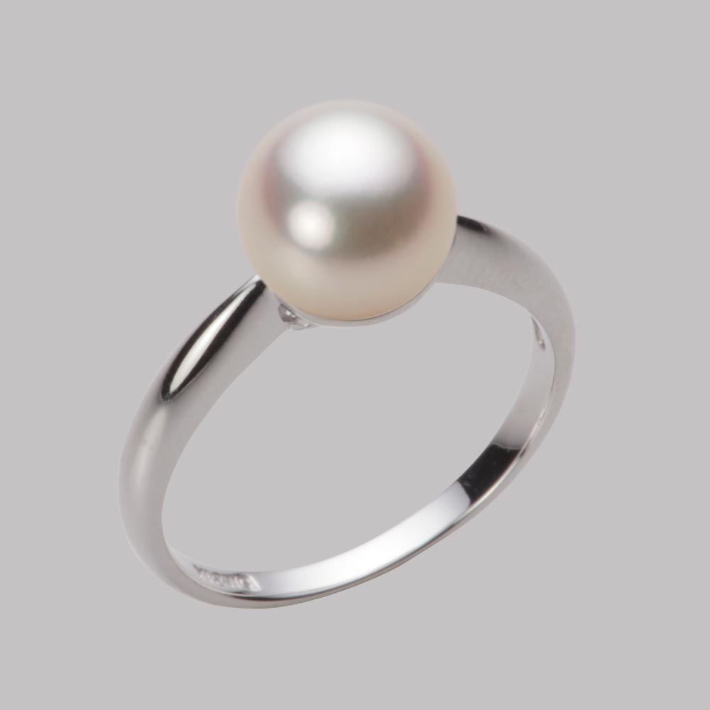 8.0mmアコヤ真珠リング（シャンパンゴールド）