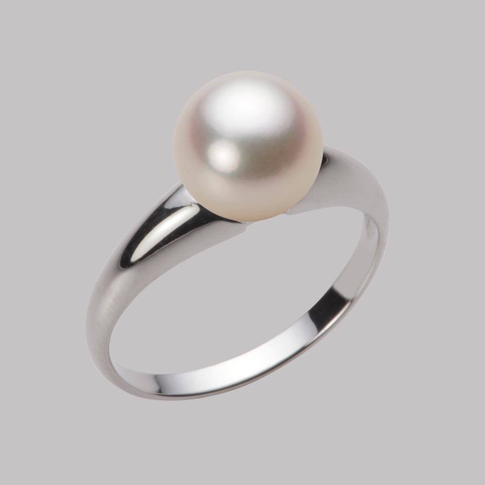 8.0mmアコヤ真珠リング（シャンパンゴールド）