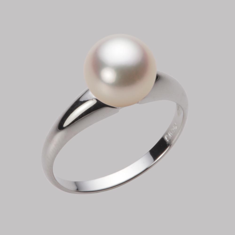 8.0mmアコヤ真珠リング（シャンパンゴールド）