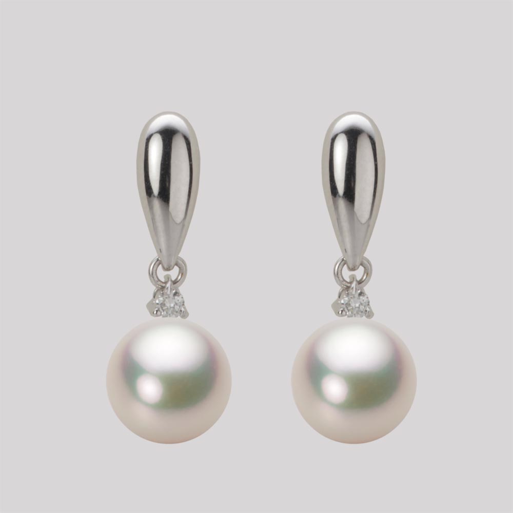 8.0mmアコヤ真珠ピアス（シャンパンホワイト）