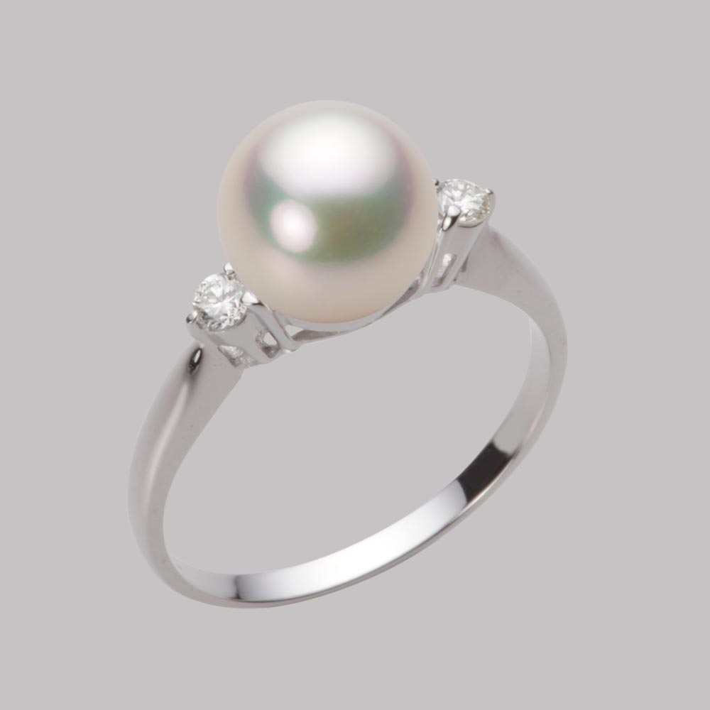 8.0mmアコヤ真珠リング（シャンパンホワイト）