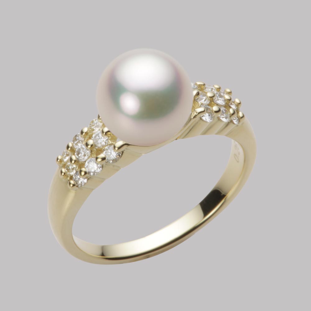 8.0mmアコヤ真珠リング（シャンパンホワイト）