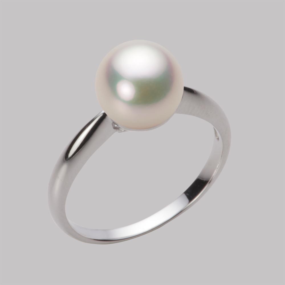 8.0mmアコヤ真珠リング（シャンパンホワイト）