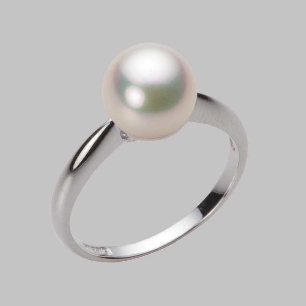 8.0mmアコヤ真珠リング（シャンパンホワイト）