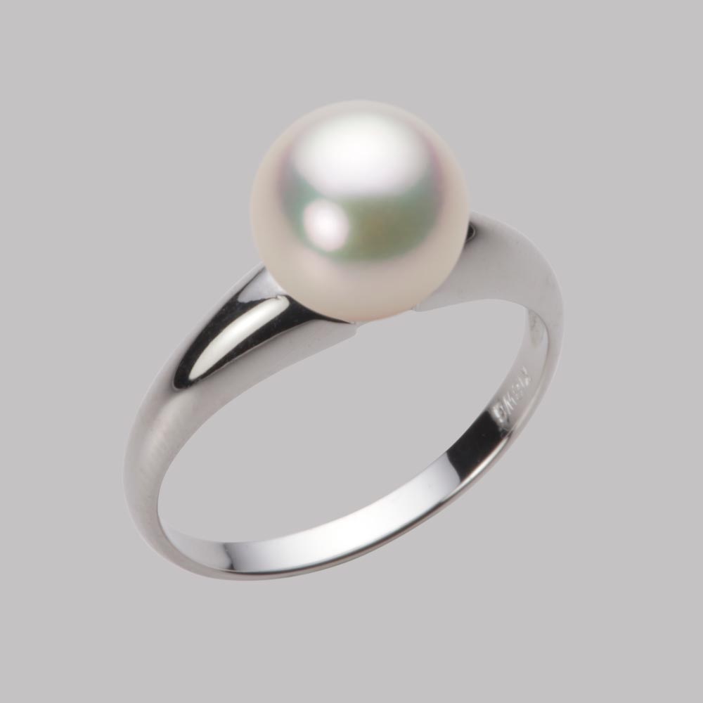 8.0mmアコヤ真珠リング（シャンパンホワイト）