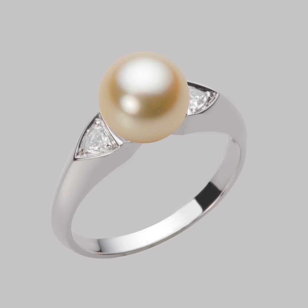 8.0mmアコヤ真珠リング（ナチュラルゴールド）