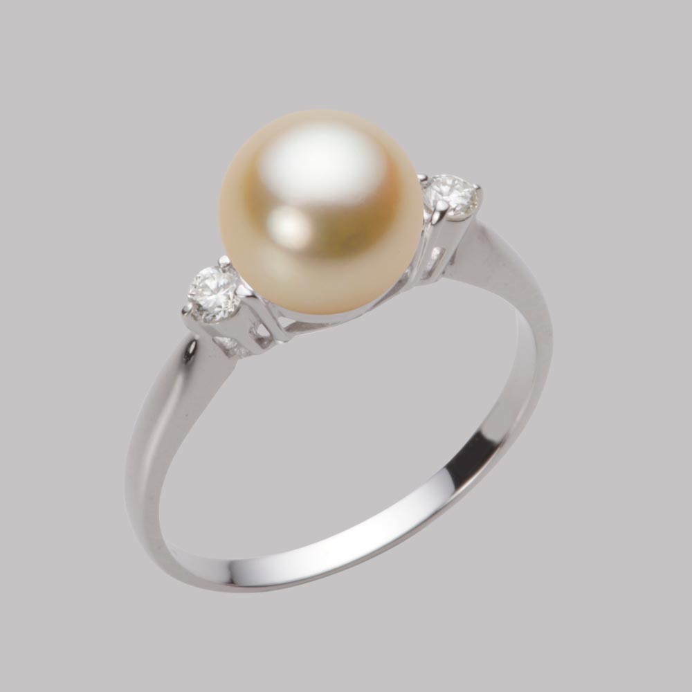 8.0mmアコヤ真珠リング（ナチュラルゴールド）