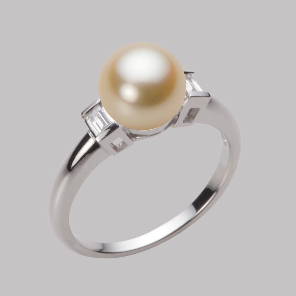 8.0mmアコヤ真珠リング（ナチュラルゴールド）