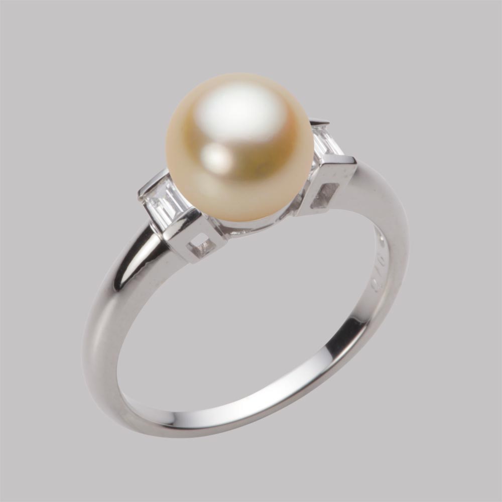 8.0mmアコヤ真珠リング（ナチュラルゴールド）