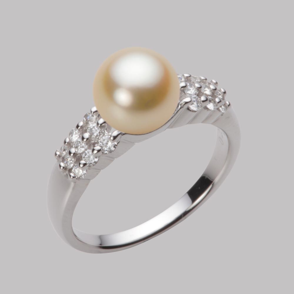 8.0mmアコヤ真珠リング（ナチュラルゴールド）