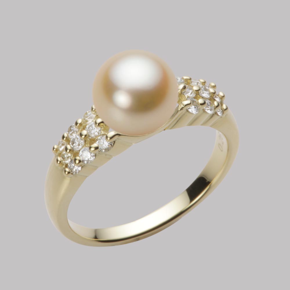 8.0mmアコヤ真珠リング（ナチュラルゴールド）